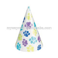 children party decoration happy birthday paper hat in red spotted pattern